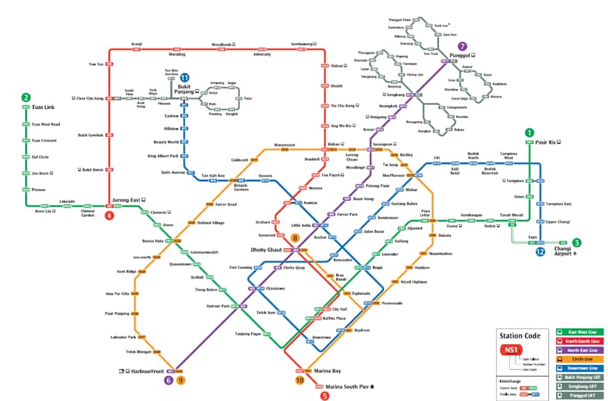 Imagen de mapa ferroviario de Singapur